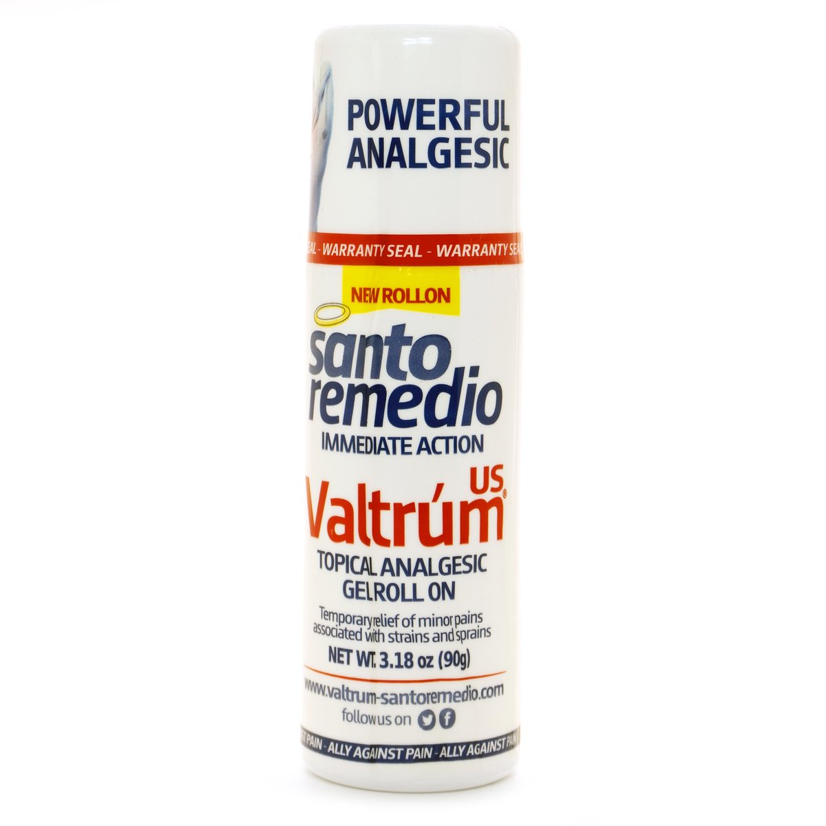 Presentación roll-on Valtrum sobre fondo claro